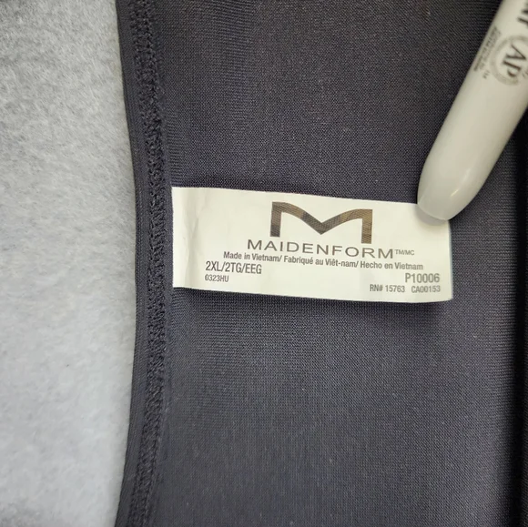 Maidenform Black Body Shaper Mini Dress 2XL Tummy Control Shapewear Slip - Picture 5 of 9